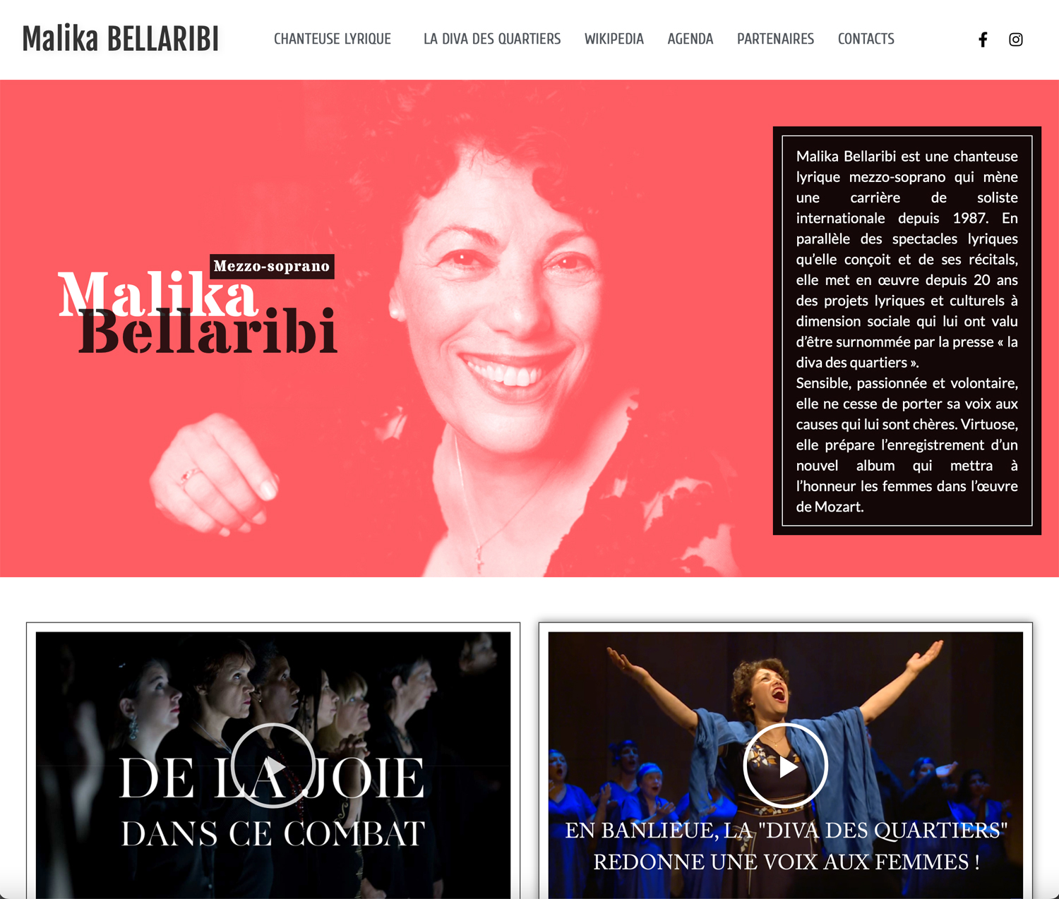 Site de Malika Bellaribi - Page d'accueil